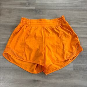 Lululemon Hotty Hot High-Rise Lined Short 4" Lit Orange Women Size 6